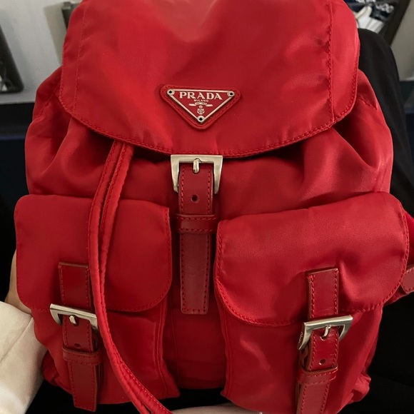 Prada Handbags - PRADA Nylon Backpack Red 18634704 AUTHENTIC